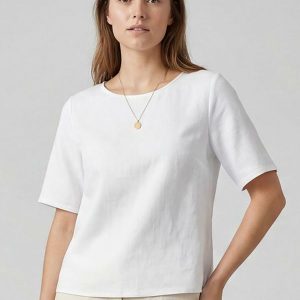 Blusa Cropped Feminina em Viscose Branco