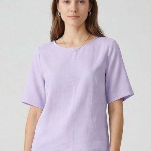 Blusa Cropped Feminina em Viscose Roxo