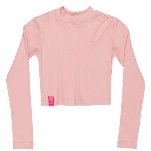 Blusa Cropped Juvenil Menina Rosa