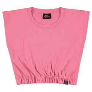 Blusa Cropped Manga Juvenil Menina Rosa Pink