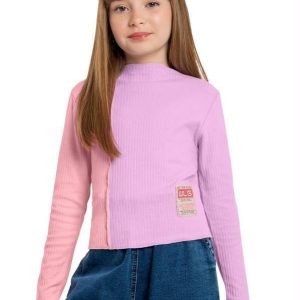 Blusa Cropped Menina Juvenil Roxo