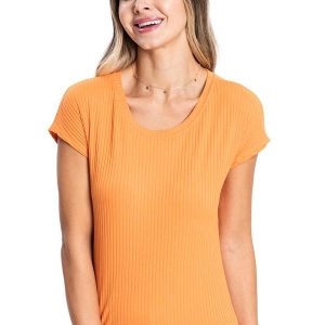 Blusa Feminina Canelada Básica Laranja