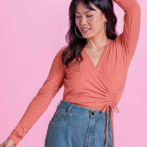 Blusa Feminina Canelada Laranja