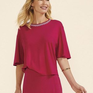 Blusa Feminina Decote Retilínea Vermelho
