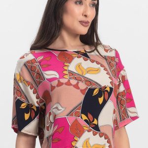 Blusa Feminina Estampada Rosa