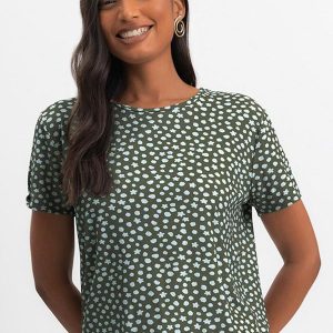 Blusa Feminina Geométrica em Viscolycra Verde