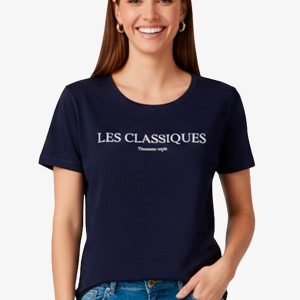 Blusa Feminina Manga Curta Azul