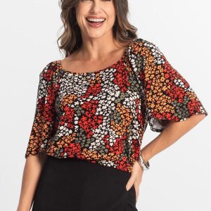 Blusa Feminina Manga Curta Laranja