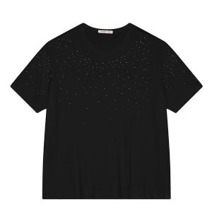 Blusa Feminina Manga Curta Plus Size Preto