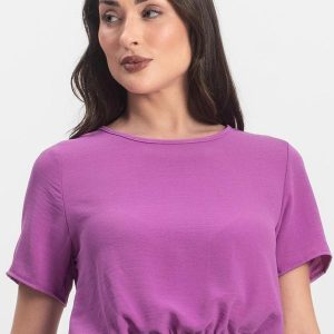 Blusa Feminina Manga Curta Roxo