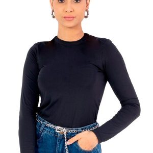 Blusa Feminina Manga Longa Preto