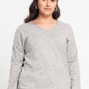 Blusa Feminina Plus Cinza