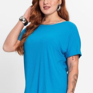 Blusa Feminina Plus Size Azul