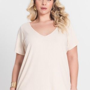 Blusa Feminina Plus Size Bege