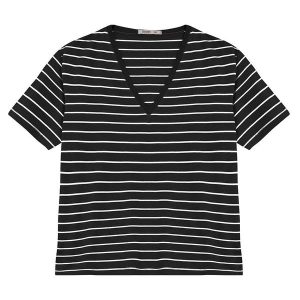 Blusa Feminina Plus Size Gola V Preto