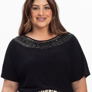Blusa Feminina Plus Size Preto