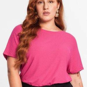Blusa Feminina Plus Size Rosa