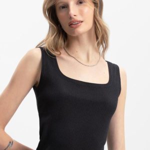 Blusa Feminina Regata Canelada Preto