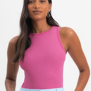 Blusa Feminina Regata em Viscose Rosa