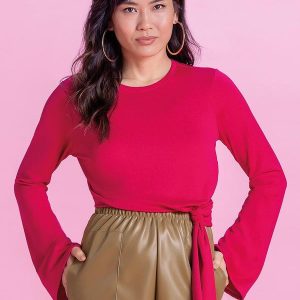 Blusa Feminina com Amarração Lateral Rosa