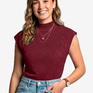Blusa Feminina com Gola Chaminé Vermelho