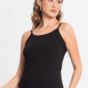 Blusa Feminina de Alças Básica Preto