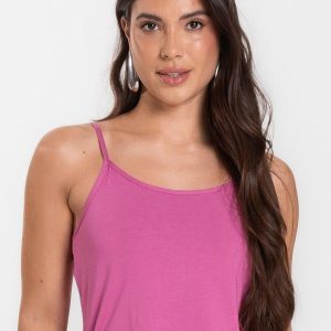 Blusa Feminina de Alças Básica Rosa