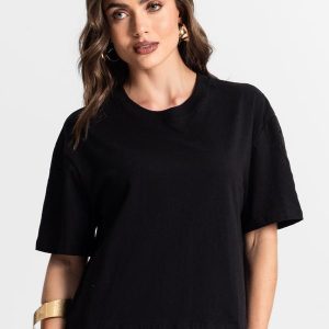Blusa Feminina em Meia Malha Preto