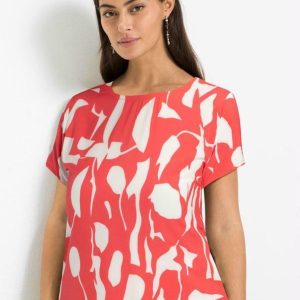 Blusa Floral Abstrato em Crepe Plano
