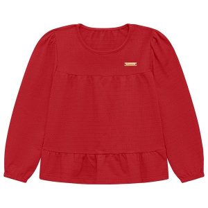 Blusa Infantil Ana Bola com Plaquinha Vermelho
