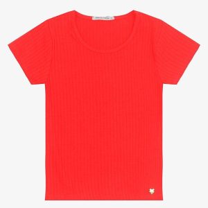 Blusa Infantil Feminina Canelada Laranja