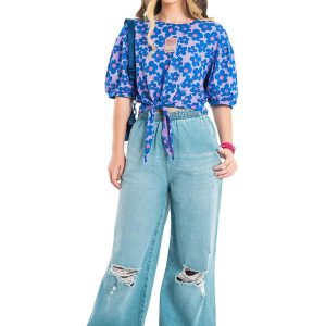 Blusa Infantil Flores de Primavera Roxo