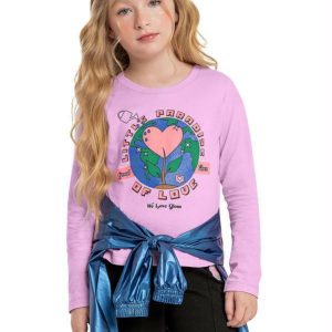 Blusa Infantil Little Paradise Of Love Roxo