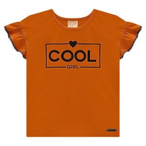 Blusa Infantil Menina Lettering Marrom