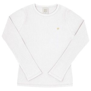 Blusa Infantil Menina Malha Canelada Branco