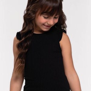 Blusa Infantil Menina Ribana Preto