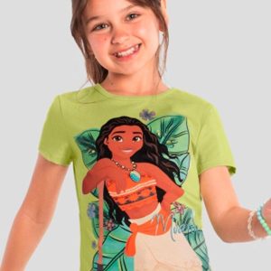 Blusa Infantil Menina da Moana Verde