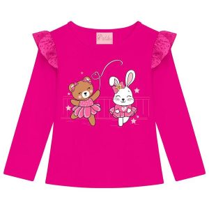 Blusa Infantil em Botão Rosa
