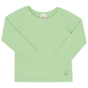 Blusa Malha Canelada Menina Verde