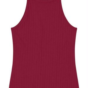 Blusa Malha Canelada Viscose Vermelho
