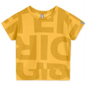 Blusa Manga Curta Infantil Match Amarelo