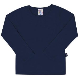 Blusa Manga Longa Menina Azul