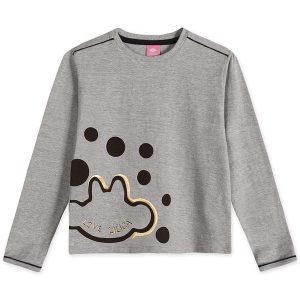 Blusa Manga Longa Menina Infantil Cinza