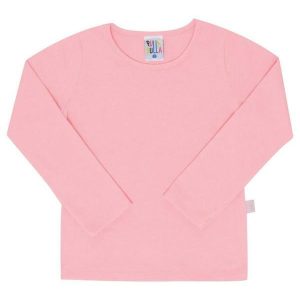 Blusa Manga Longa Menina Rosa