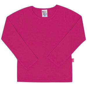 Blusa Manga Longa Menina Rosa