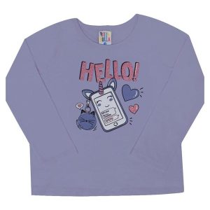 Blusa Manga Longa Menina Roxo