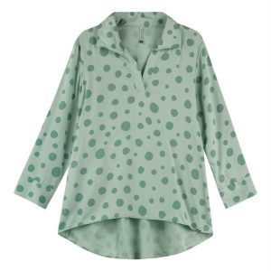 Blusa Manga Longa Poá Verde