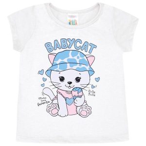Blusa Meia Malha Menina Branco
