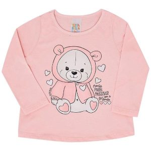 Blusa Meia Malha Menina Rosa