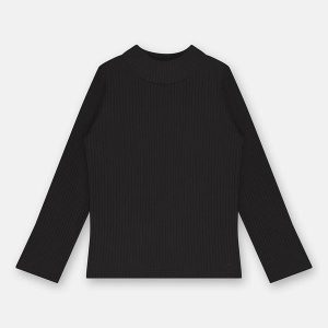 Blusa Menina Ribana Canelada Preto